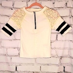 NWOT! We The Free Free People Crochet Top 3/4 Sleeve White Size Extra Small